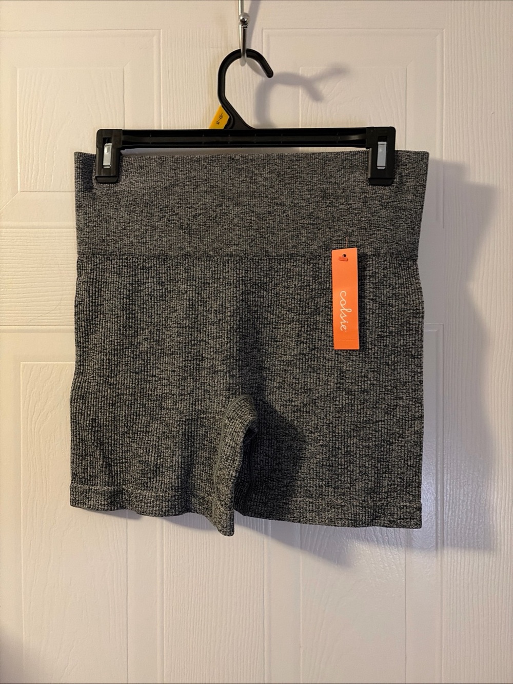 Colsie Seamless Ribbed Bike Shorts in Gray - High Waist - Women’s M